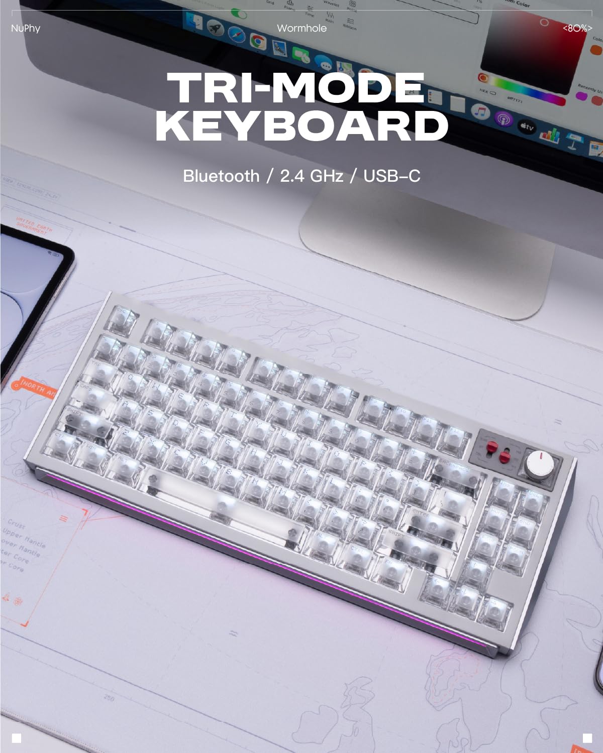 Amazon.com: NuPhy WH80 Rapid Trigger Wireless Magnetic Keyboard,83